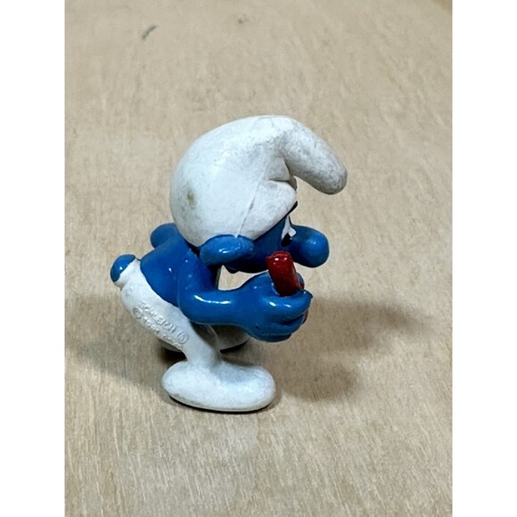 Smurf Figurine Smurfs Pencil Holder Boy  1981 W. Berrie & Co Peyo Hong Kong - Picture 4 of 7